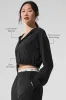 Cropped Breezy Full-Zip Hoodie - Black sold by Alo Yoga