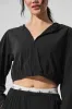 Cropped Breezy Full-Zip Hoodie - Black sold by Alo Yoga