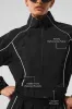 Motivate Full-Zip Track Jacket - Black/White sold by Alo Yoga