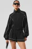 Motivate Full-Zip Track Jacket - Black/White sold by Alo Yoga