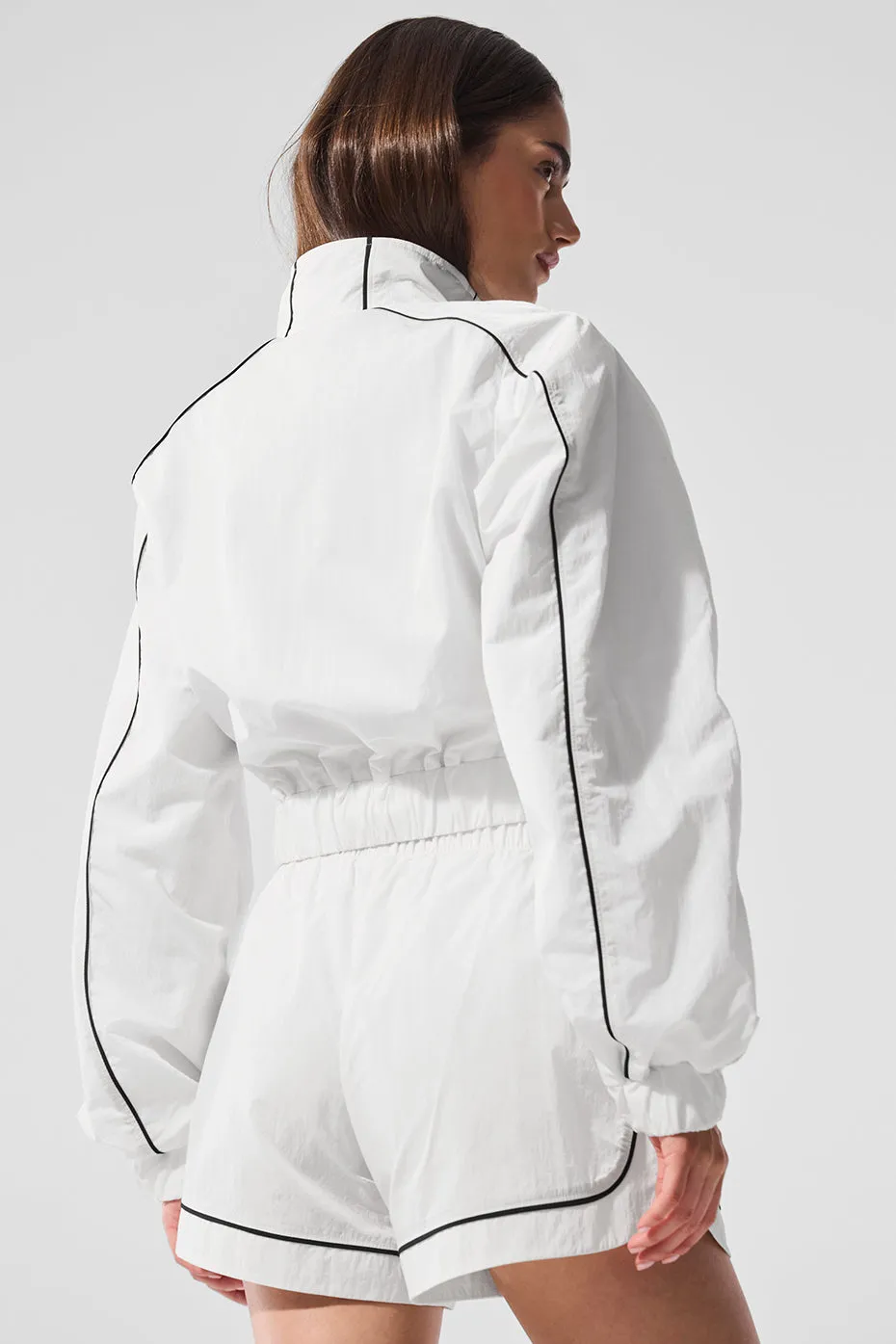 Motivate Full-Zip Track Jacket - White/Black sold by Alo Yoga product image thumbnail 3