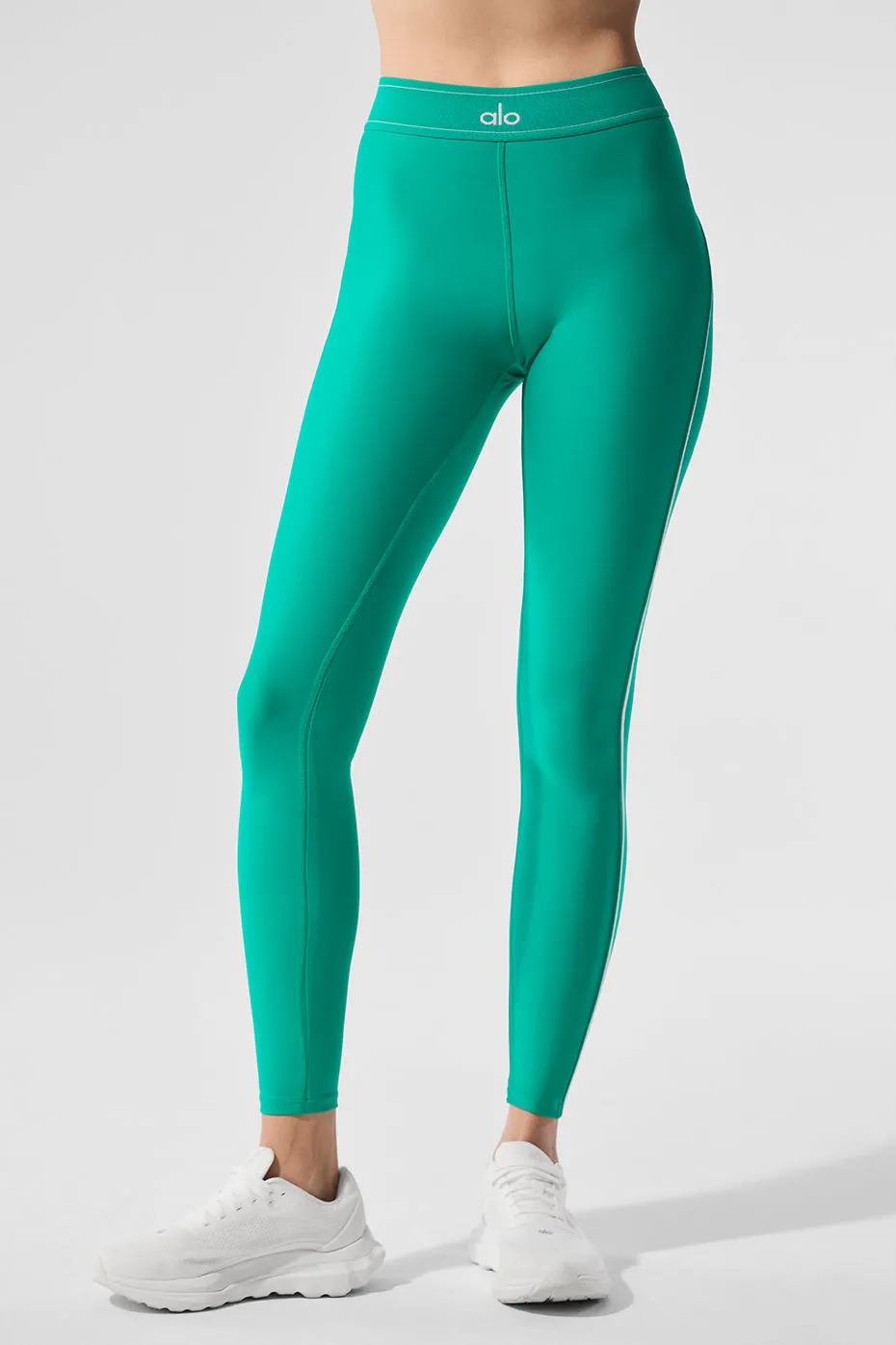 Airlift High-Waist Suit Up Legging - Spruce Green/White sold by Alo Yoga product image thumbnail 3