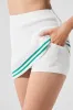 Tennis Club Sweater Knit Skirt - White/Spruce Green sold by Alo Yoga