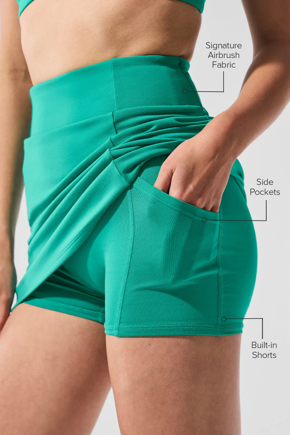 Airbrush High-Waist Good Form Tennis Skirt - Spruce Green sold by Alo Yoga product image thumbnail 2
