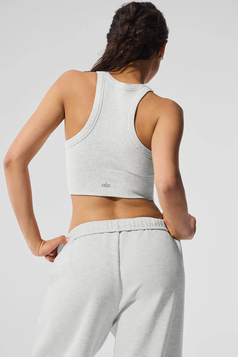 Seamless Delight High Neck Bra - White Heather sold by Alo Yoga product image thumbnail 3