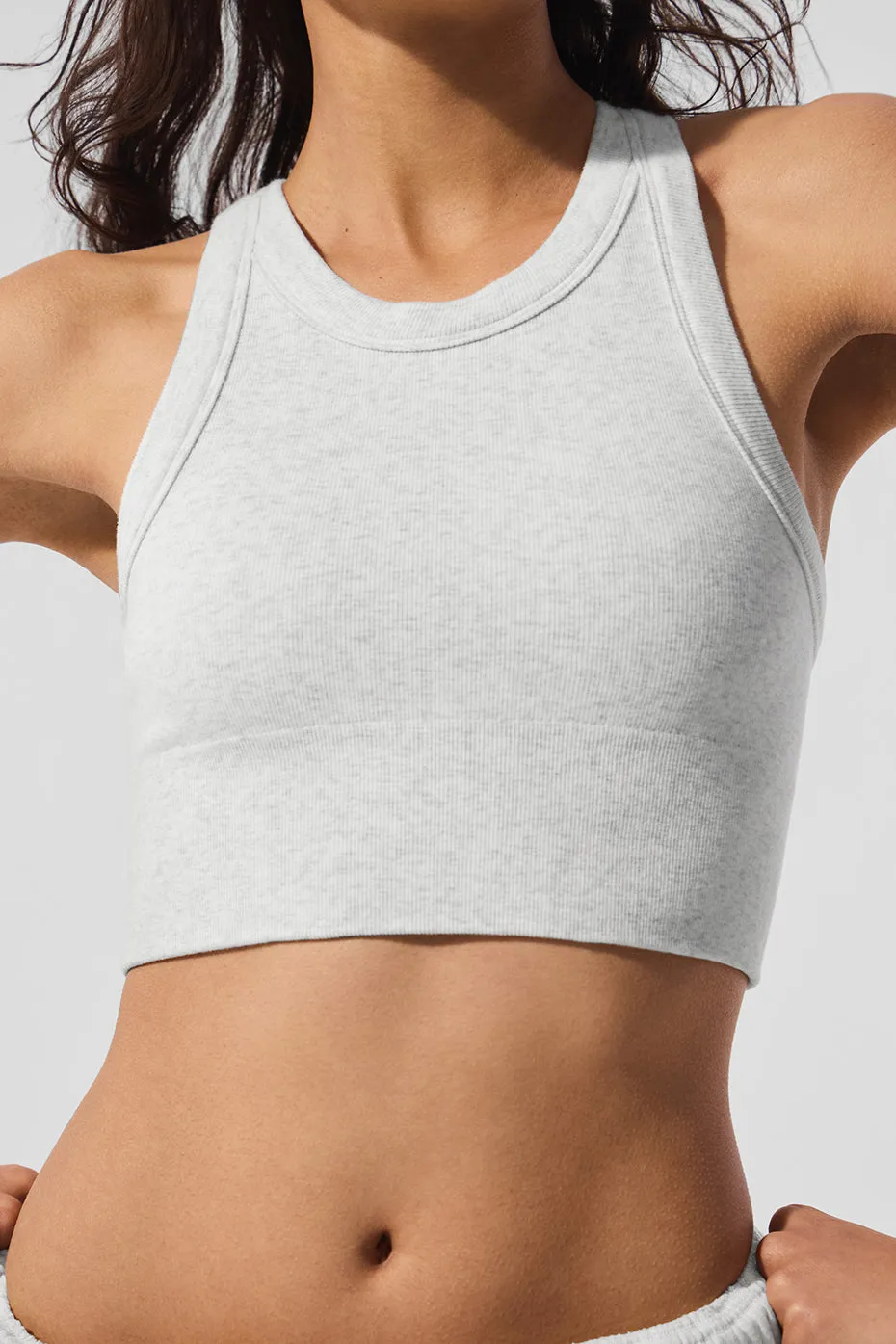 Seamless Delight High Neck Bra - White Heather sold by Alo Yoga product image thumbnail 5