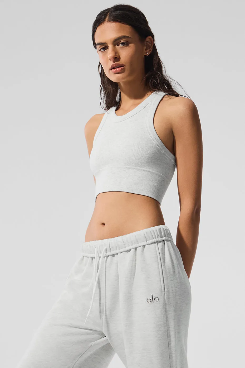 Seamless Delight High Neck Bra - White Heather sold by Alo Yoga product image thumbnail 4