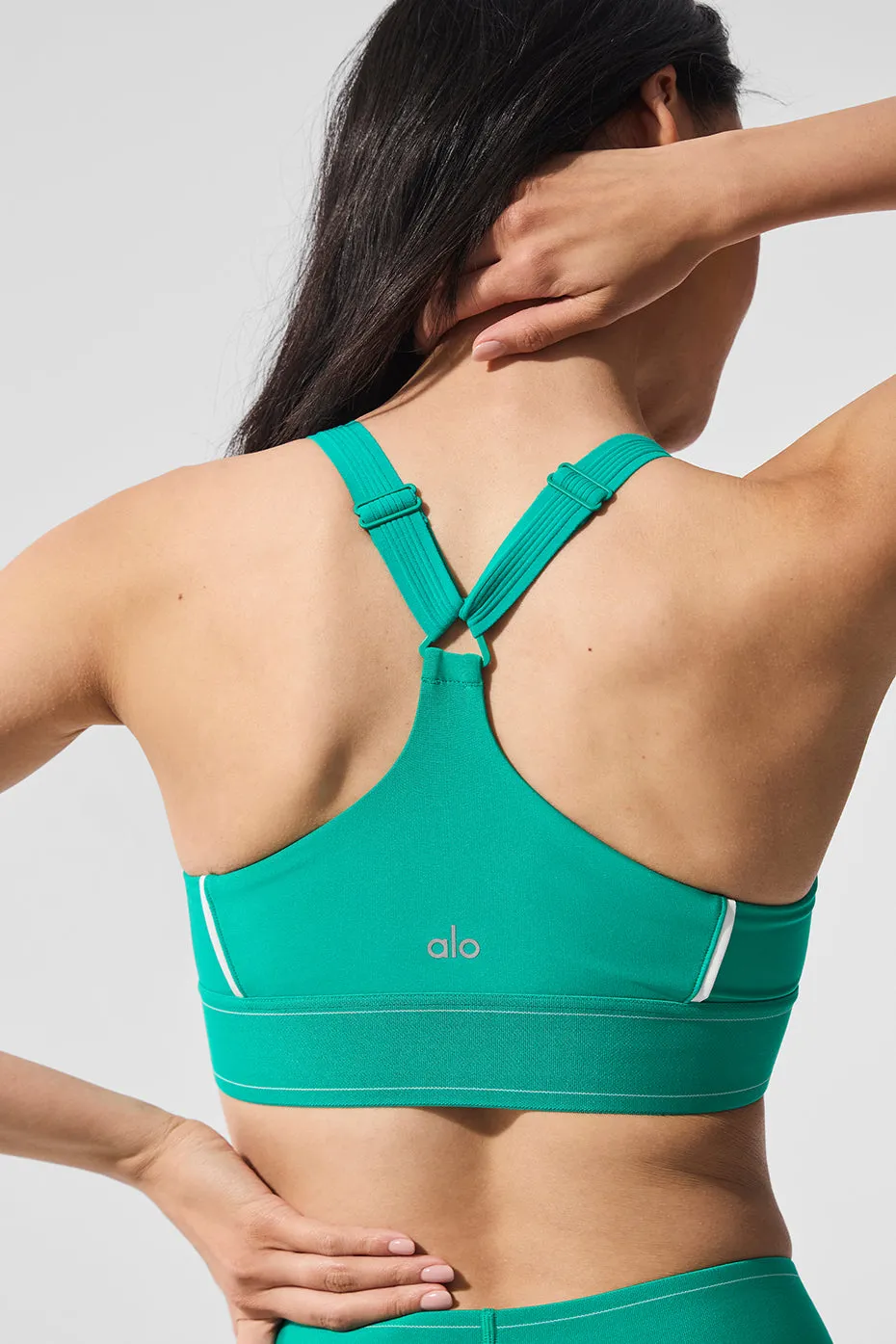 Airlift Suit Up Bra - Spruce Green/White sold by Alo Yoga product image thumbnail 5