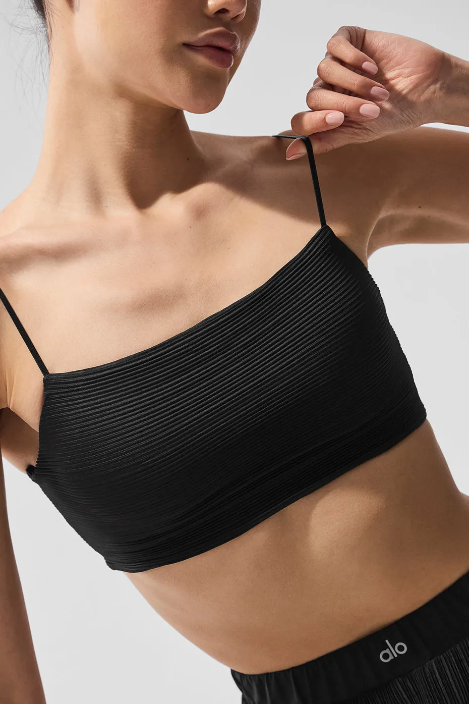 Micro Plisse Game On Bra - Black sold by Alo Yoga product image thumbnail 3