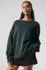 Chill Crew Neck Pullover - Charcoal Green sold by Alo Yoga