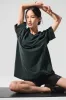 Double Take Short Sleeve - Charcoal Green sold by Alo Yoga