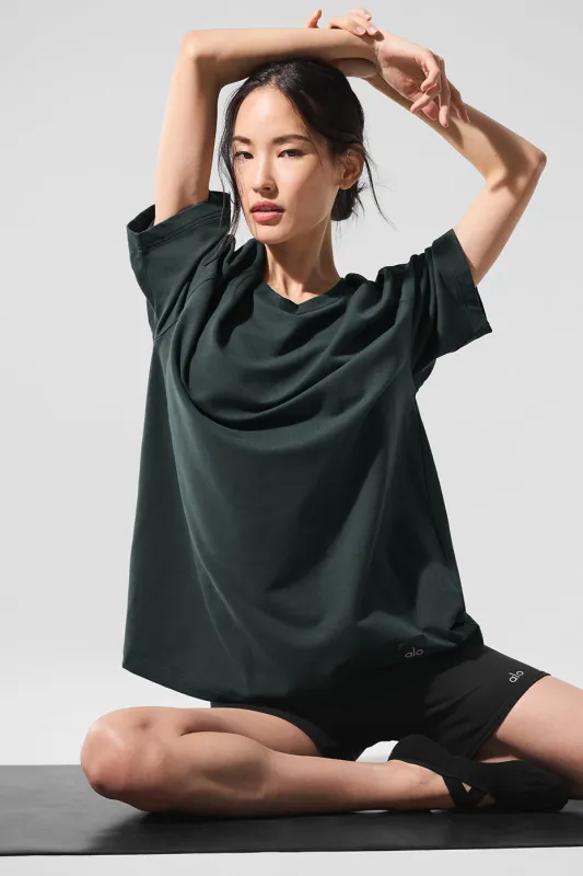 Double Take Short Sleeve - Charcoal Green sold by Alo Yoga