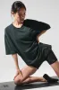 Double Take Short Sleeve - Charcoal Green sold by Alo Yoga