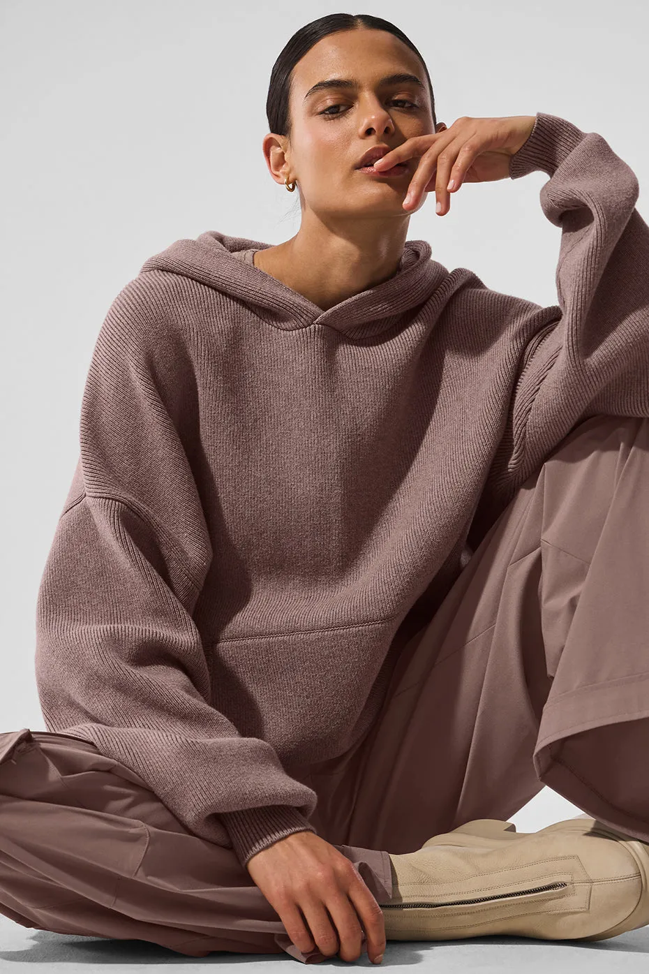 Scholar Hooded Sweater - Mushroom Heather sold by Alo Yoga product image thumbnail 5