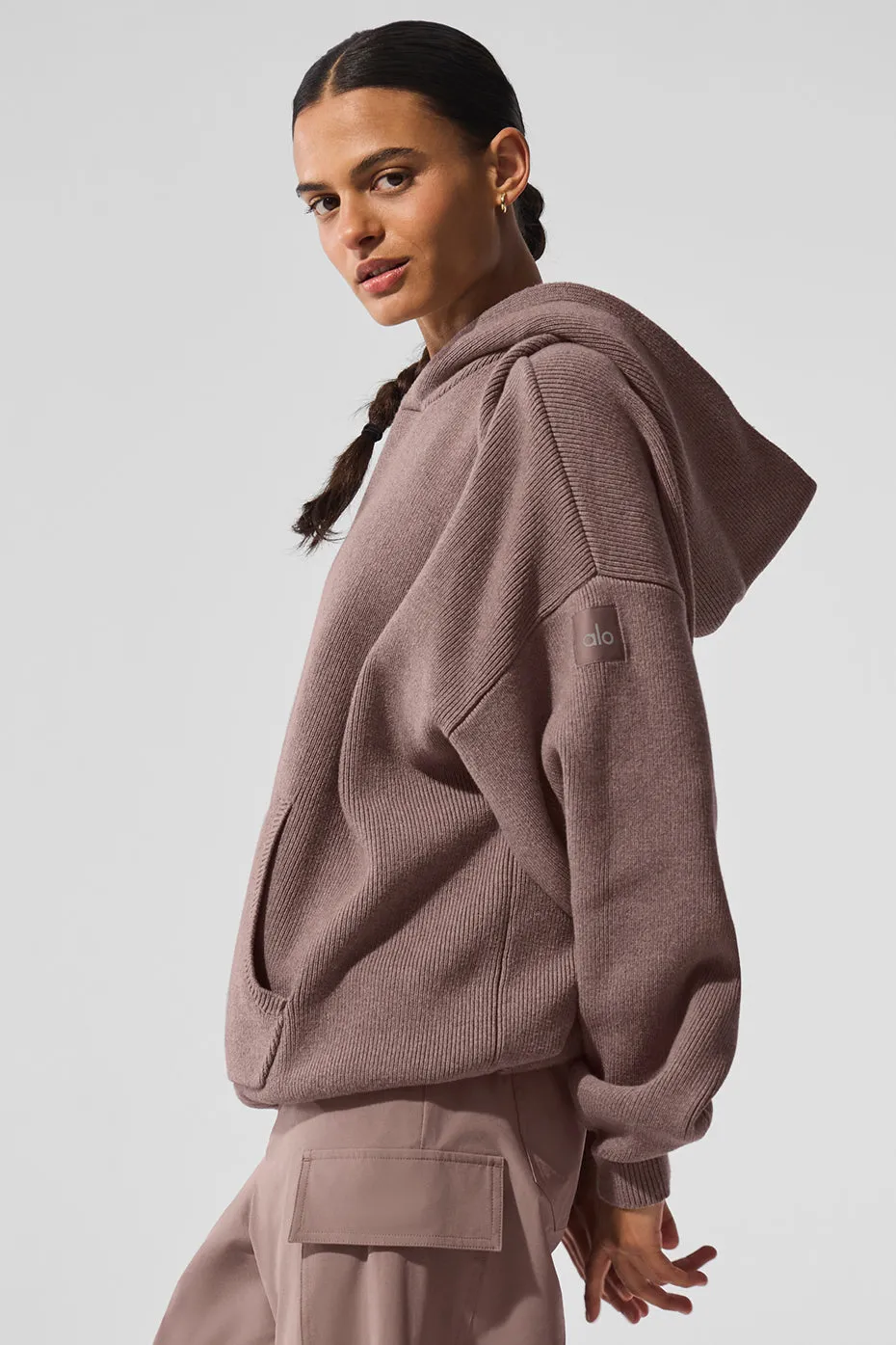 Scholar Hooded Sweater - Mushroom Heather sold by Alo Yoga product image thumbnail 3