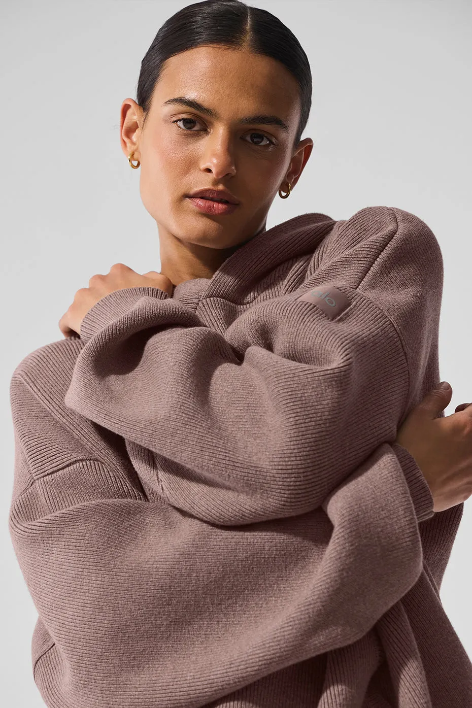 Scholar Hooded Sweater - Mushroom Heather sold by Alo Yoga product image thumbnail 4