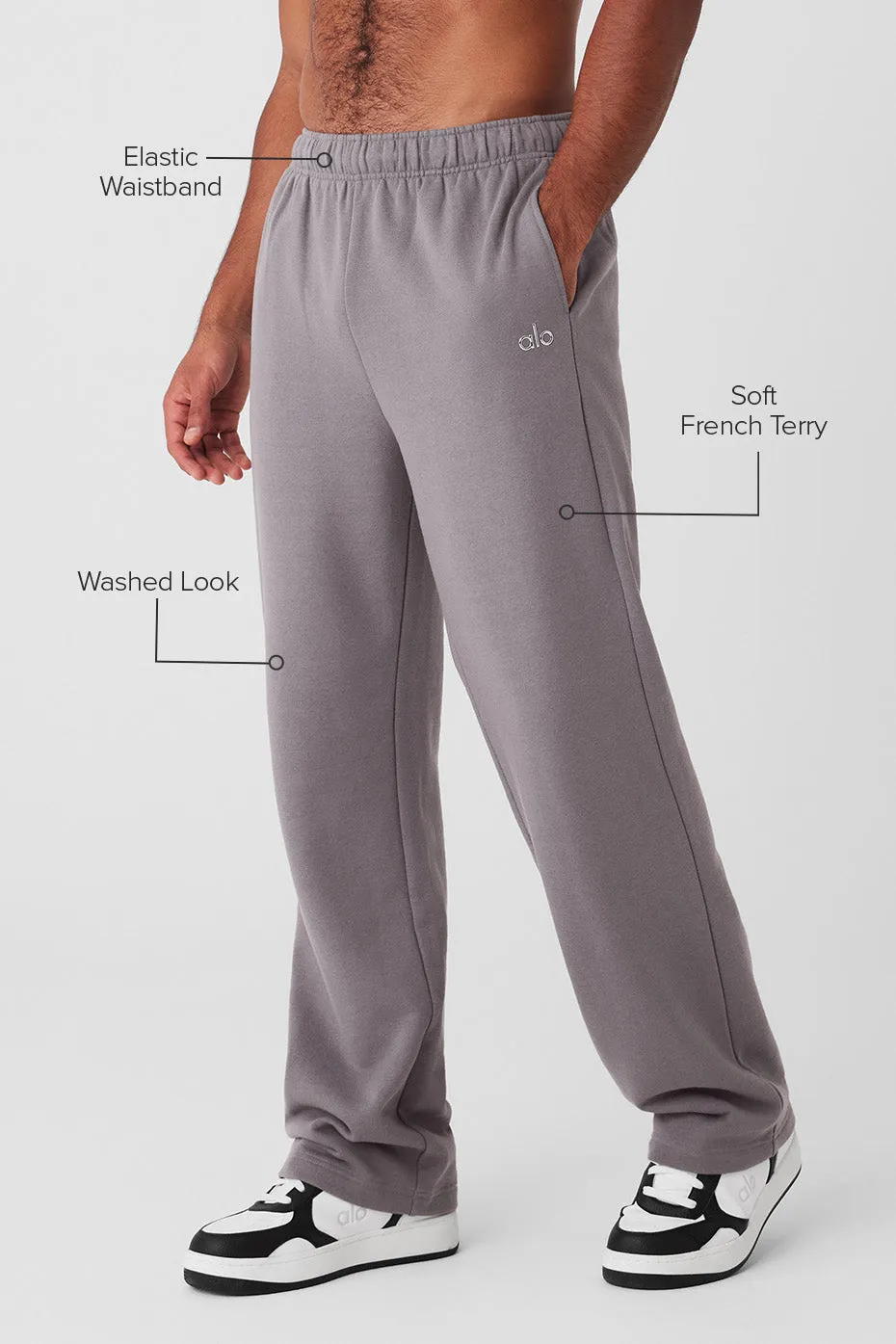 Washed Accolade Straight Leg Sweatpant - Cool Grey Wash sold by Alo Yoga product image thumbnail 2