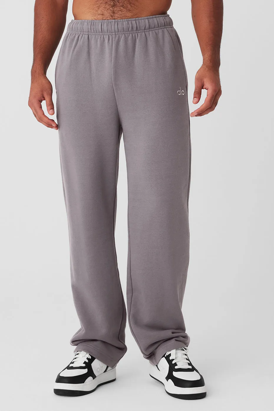 Washed Accolade Straight Leg Sweatpant - Cool Grey Wash sold by Alo Yoga