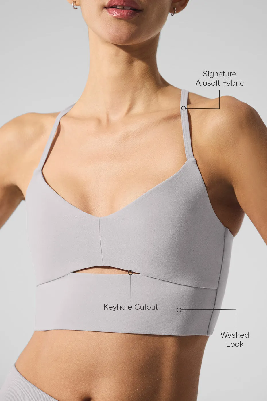 Washed Alosoft Highlight Bra - Grey Sky Wash sold by Alo Yoga product image thumbnail 2