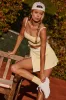 Airbrush Streamlined Skirt - Warm Butter/White sold by Alo Yoga