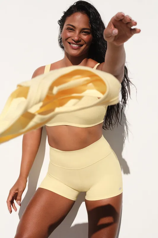 Alosoft High-Waist Carefree Short - Warm Butter Heather sold by Alo Yoga