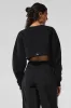 Extreme Cropped Pullover - Black sold by Alo Yoga