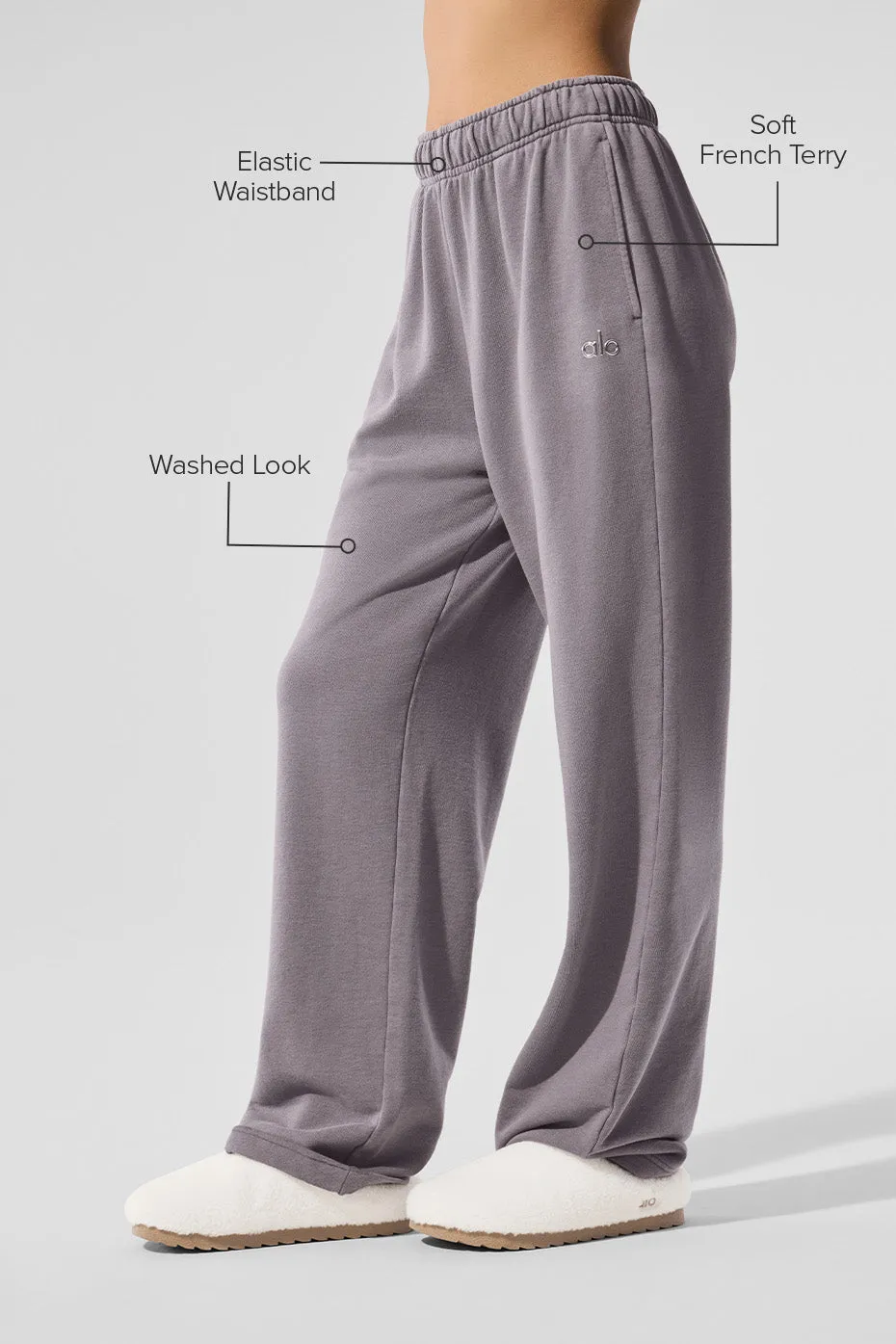 Washed Accolade Straight Leg Sweatpant - Cool Grey Wash sold by Alo Yoga product image thumbnail 2