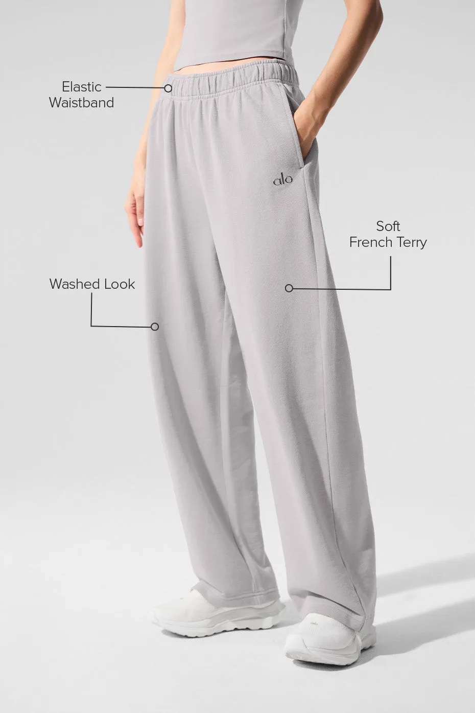 Washed Accolade Straight Leg Sweatpant - Grey Sky Wash sold by Alo Yoga product image thumbnail 2
