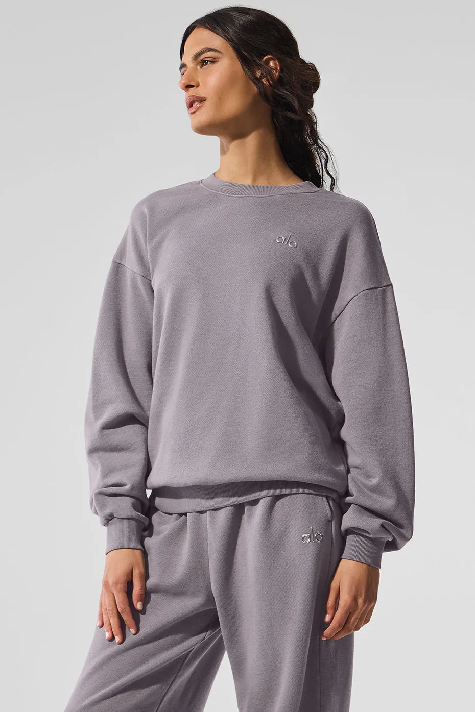 Washed Accolade Crew Neck Pullover - Cool Grey Wash sold by Alo Yoga product image thumbnail 4