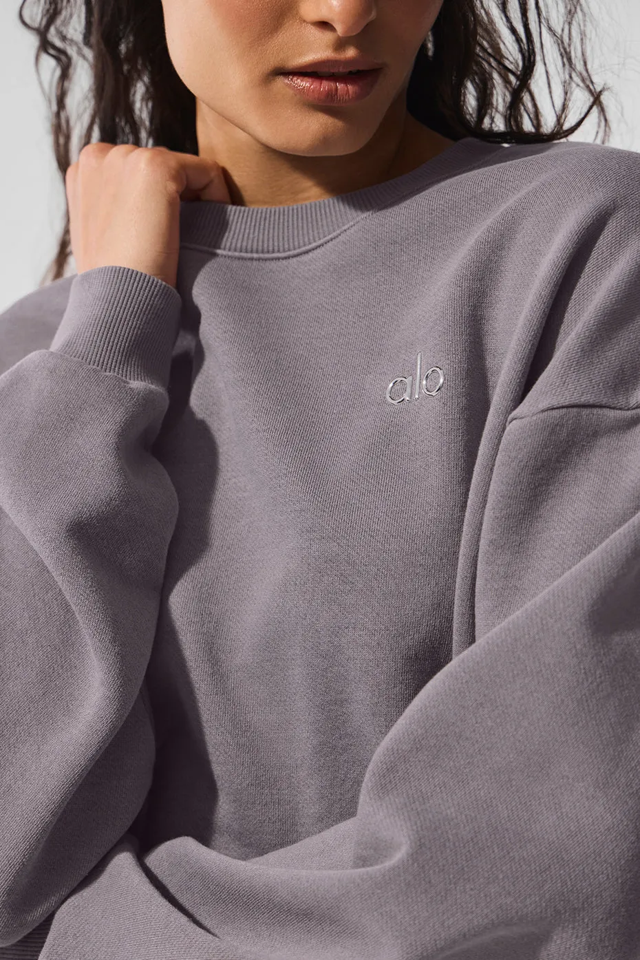 Washed Accolade Crew Neck Pullover - Cool Grey Wash sold by Alo Yoga product image thumbnail 5