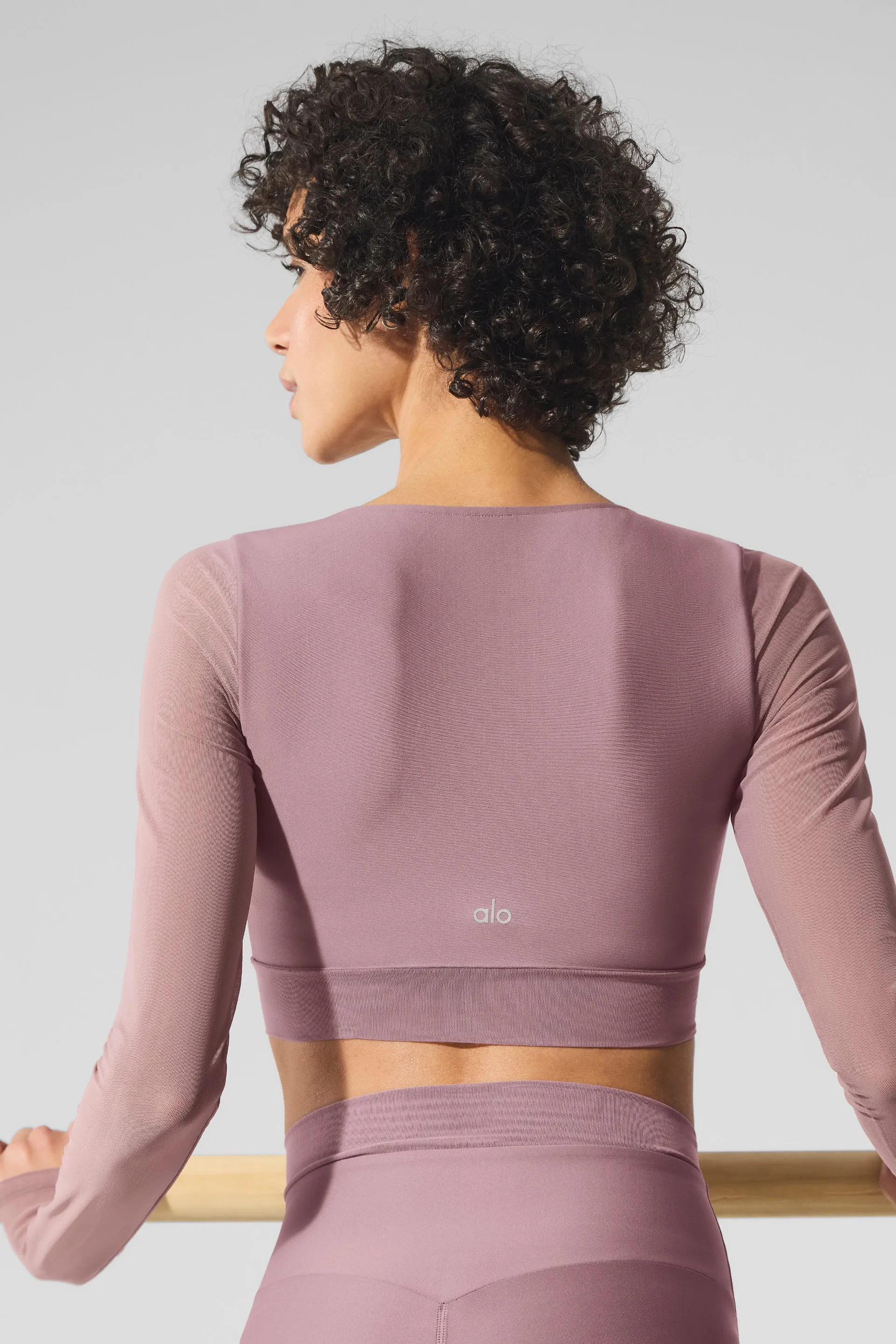 Airlift Mesh Divine Long Sleeve Bra - Smoky Quartz sold by Alo Yoga product image thumbnail 2