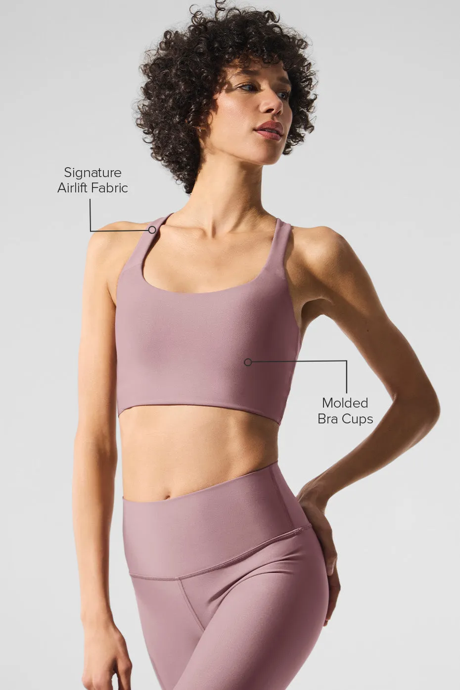 Airlift Sleek Bra Tank - Smoky Quartz sold by Alo Yoga product image thumbnail 2