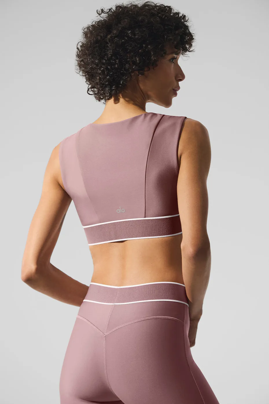 Airlift Alignment Bra - Smoky Quartz/White sold by Alo Yoga product image thumbnail 3