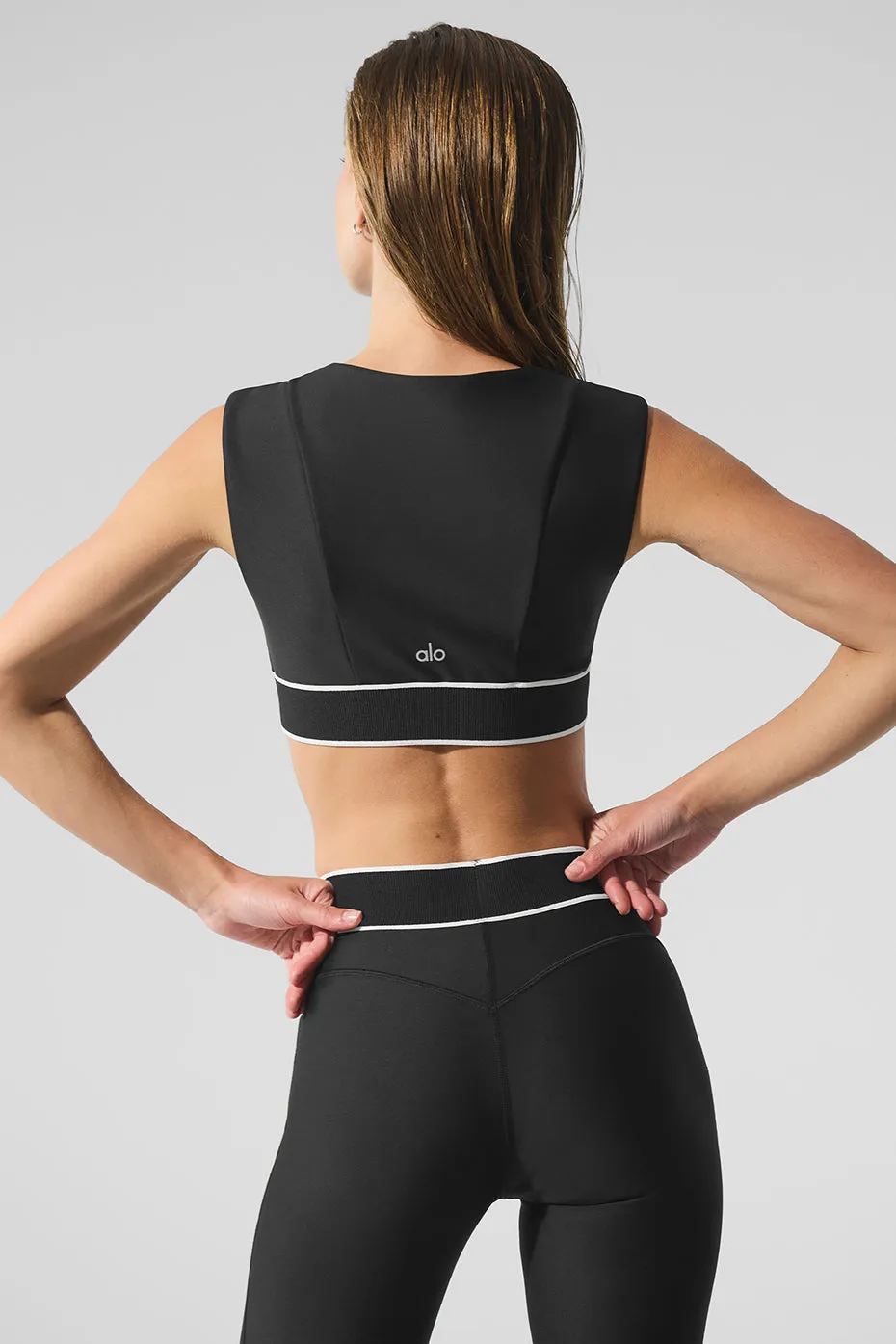 Airlift Alignment Bra - Black/White sold by Alo Yoga product image thumbnail 3