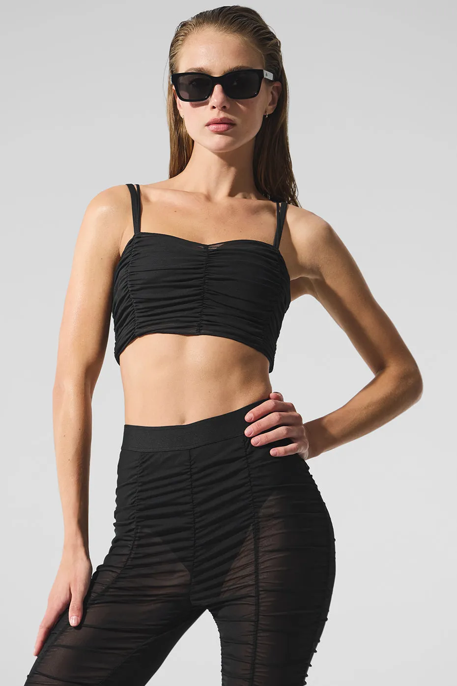 Airlift Mesh Cherish Bra - Black sold by Alo Yoga