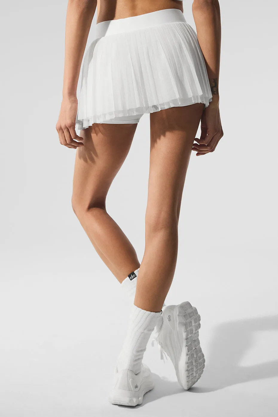 Mesh Baseline Tennis Skirt - White sold by Alo Yoga product image thumbnail 3