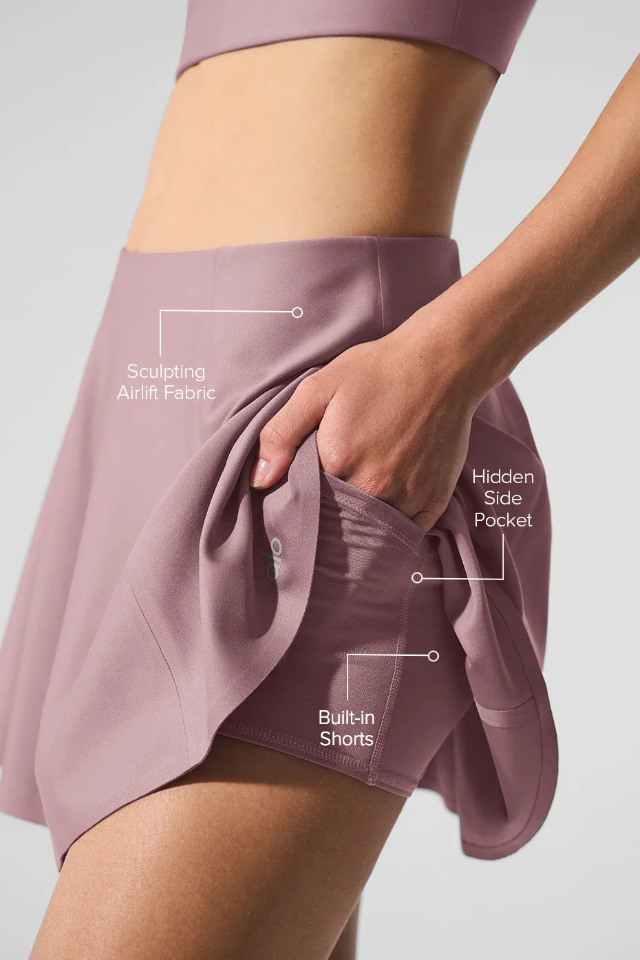 Airlift Down The Line Tennis Skirt - Smoky Quartz sold by Alo Yoga product image thumbnail 2
