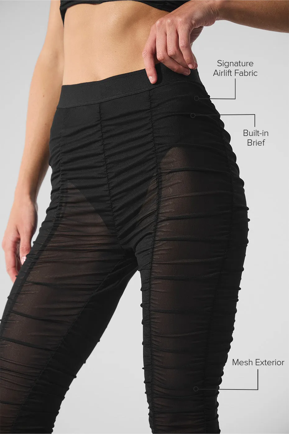 Airlift Mesh High-Waist Cherish Legging - Black sold by Alo Yoga product image thumbnail 2