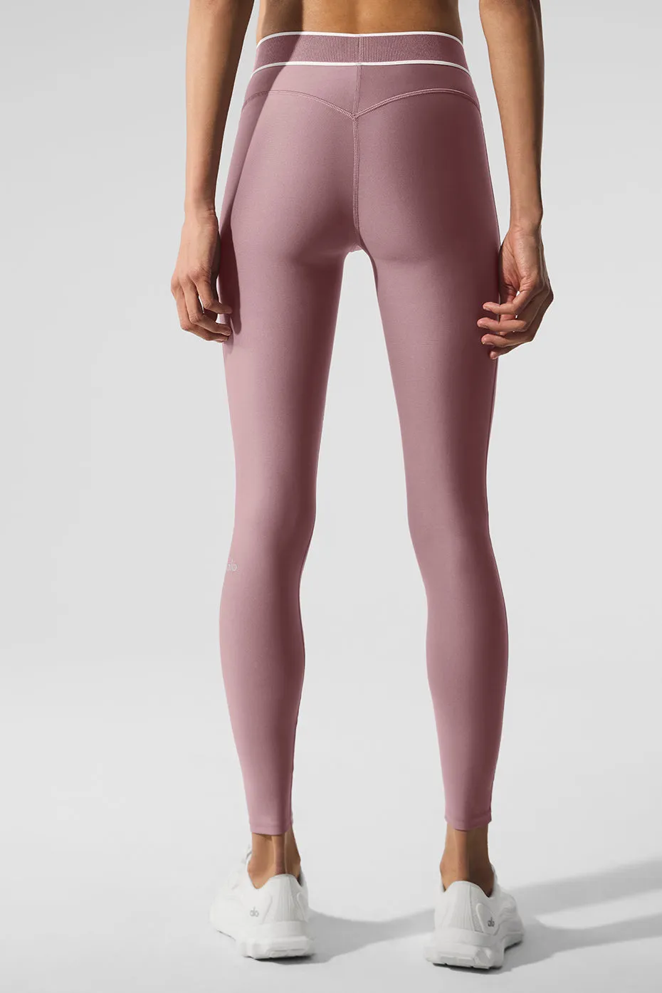 Airlift High-Waist Alignment Legging - Smoky Quartz/White sold by Alo Yoga product image thumbnail 3