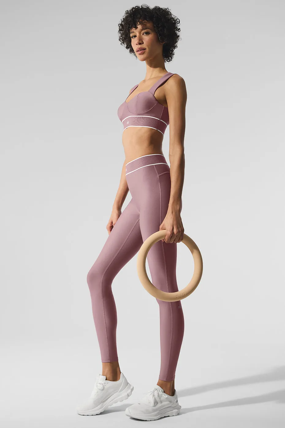 Airlift High-Waist Alignment Legging - Smoky Quartz/White sold by Alo Yoga product image thumbnail 5