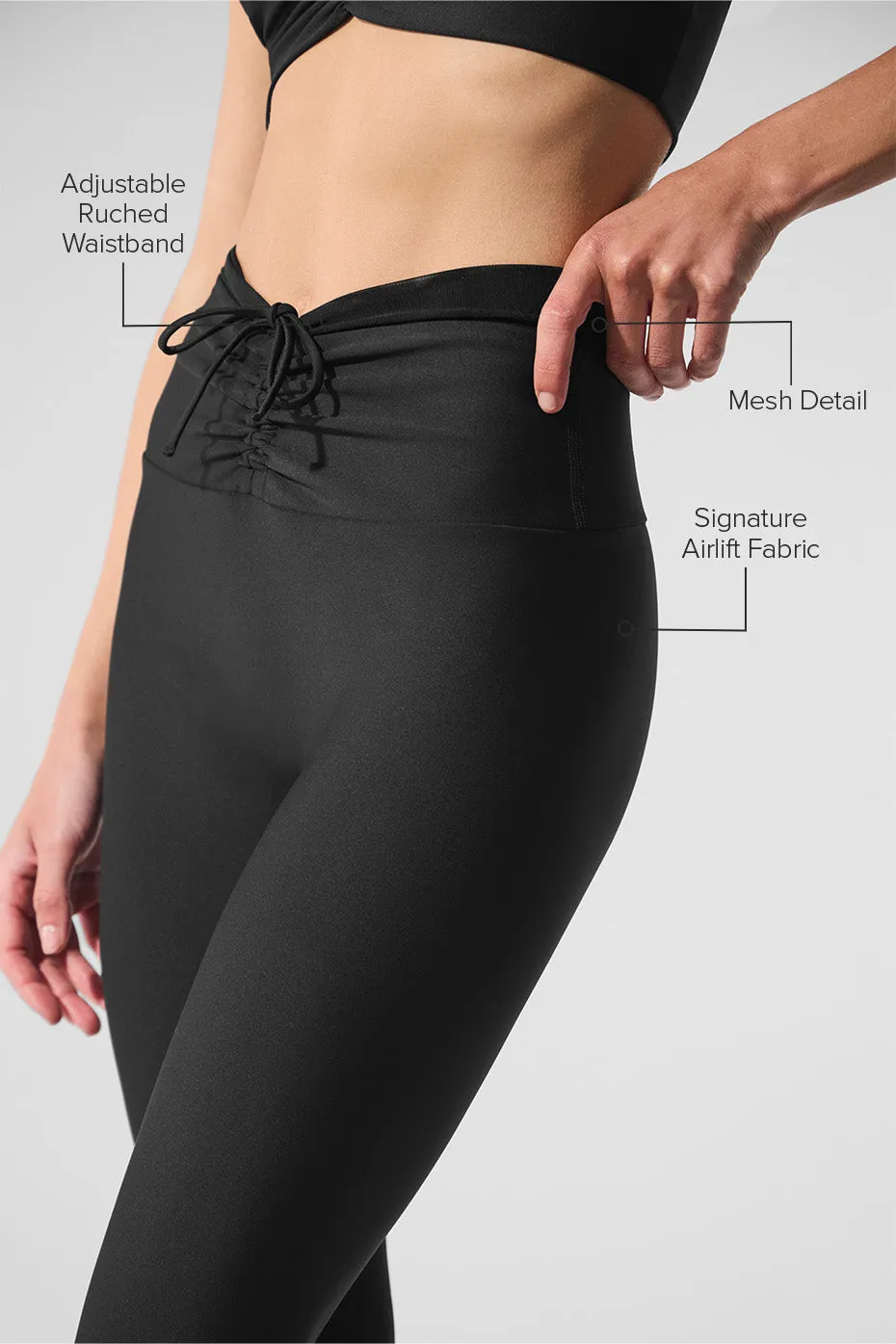 Airlift Mesh High-Waist Divine Legging - Black sold by Alo Yoga product image thumbnail 2