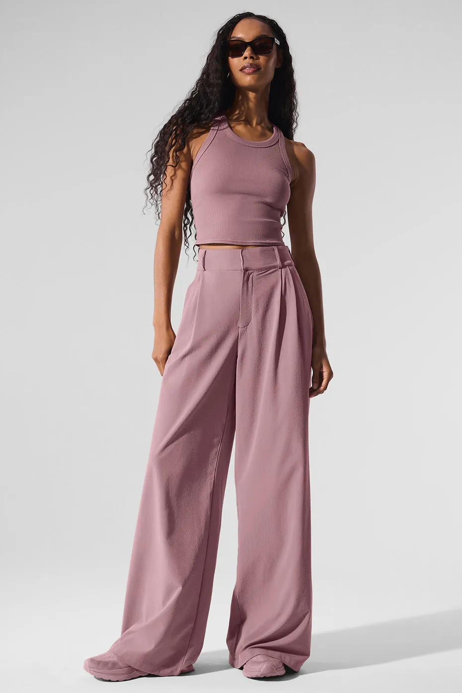 High-Waist Dreamscape Trouser (Long) - Smoky Quartz sold by Alo Yoga