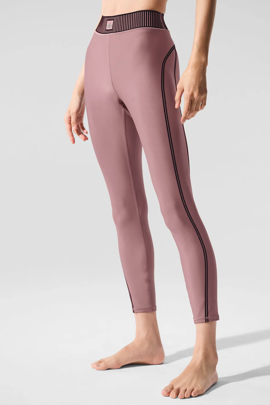 Airlift High-Waist 7/8 Line Up Legging - Smoky Quartz sold by Alo Yoga