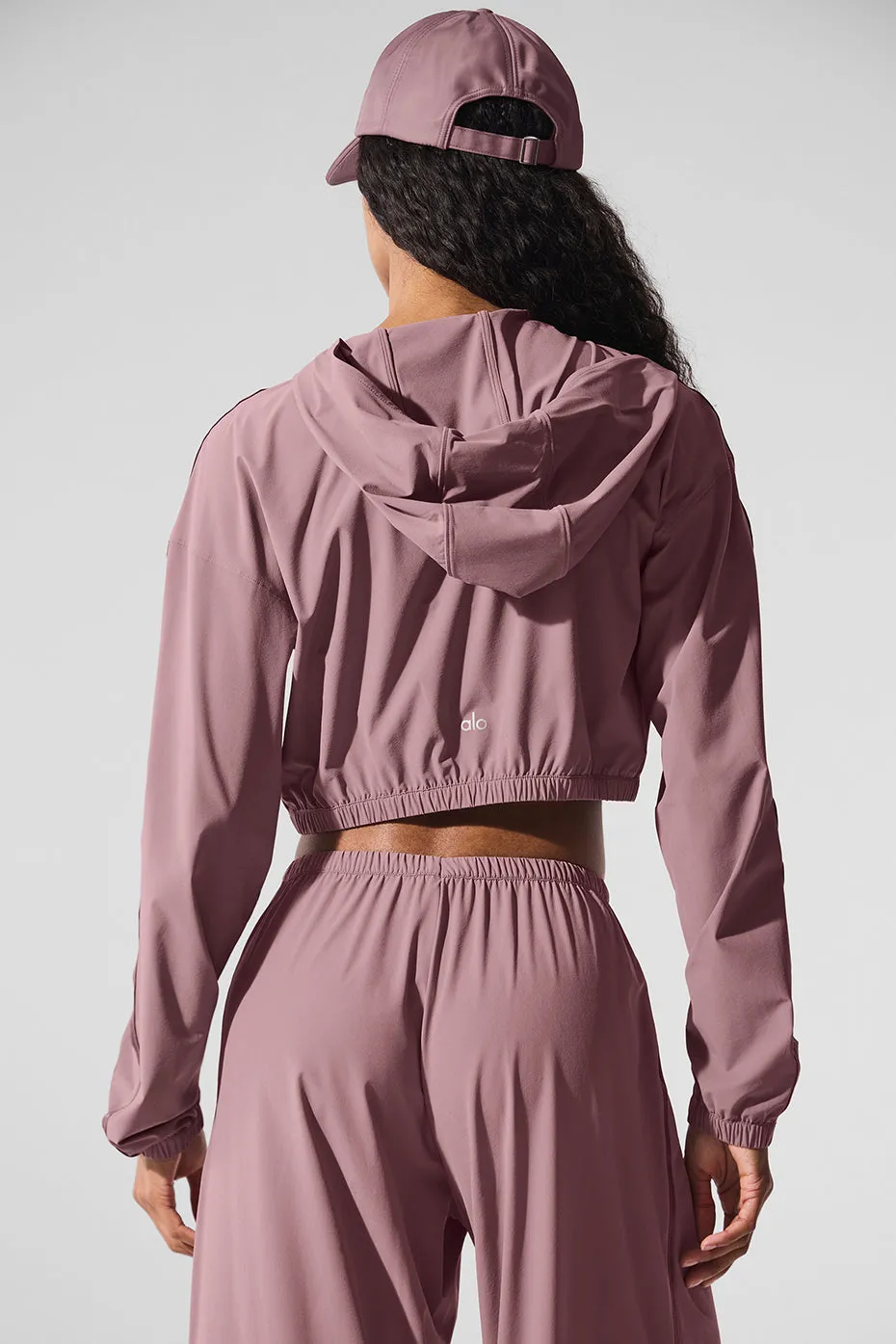 Cropped Breezy Full-Zip Hoodie - Smoky Quartz sold by Alo Yoga product image thumbnail 4