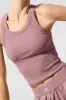 Goddess Ribbed Go-To Tank - Smoky Quartz sold by Alo Yoga
