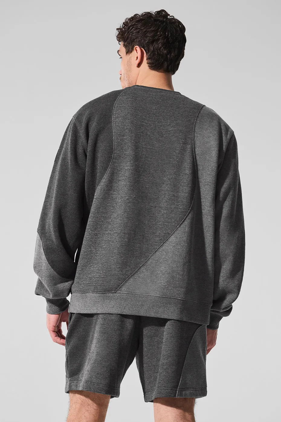 Make Waves Crew Neck Pullover - Dark Heather Grey Tonal sold by Alo Yoga product image thumbnail 2