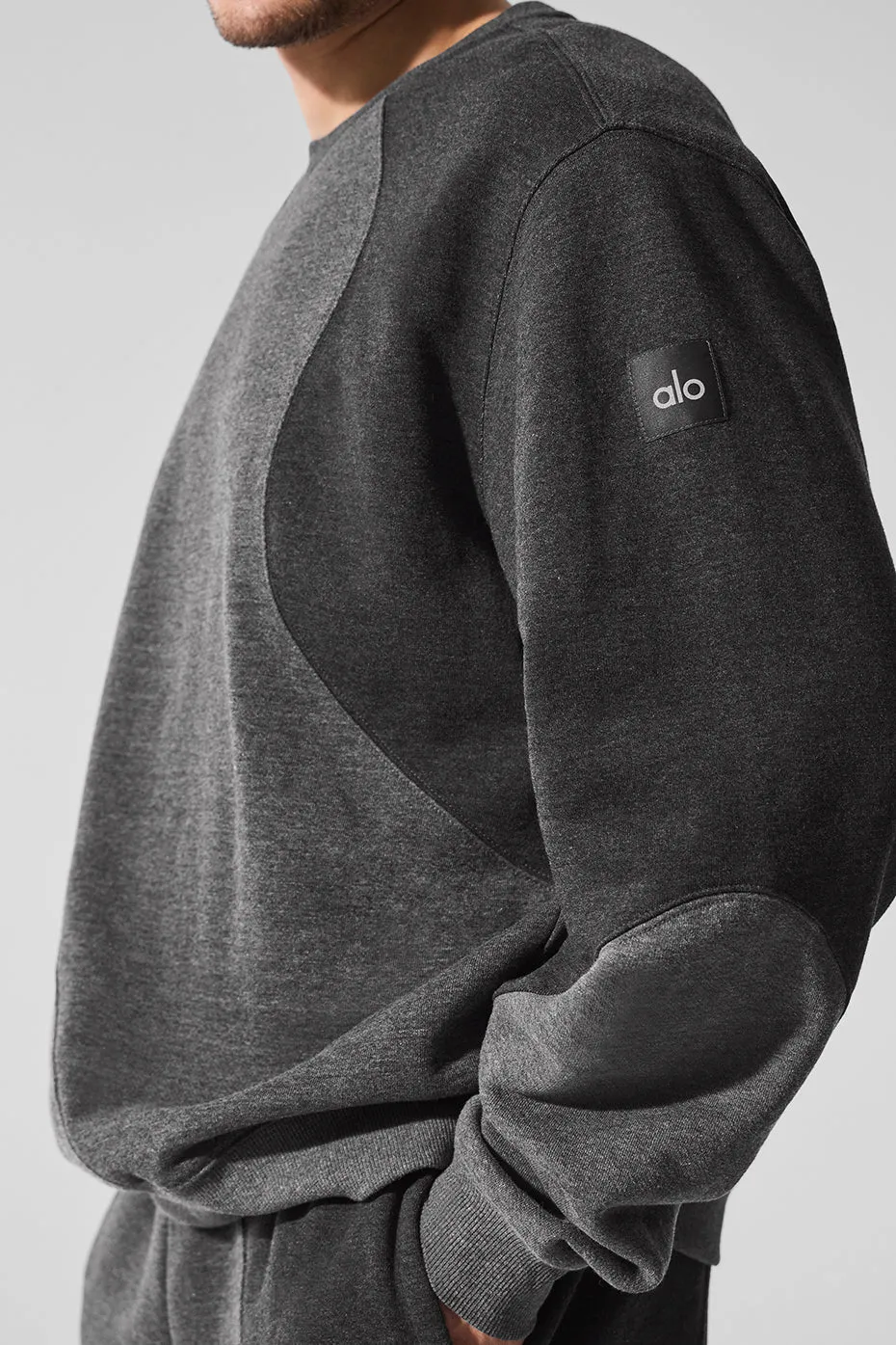 Make Waves Crew Neck Pullover - Dark Heather Grey Tonal sold by Alo Yoga product image thumbnail 3