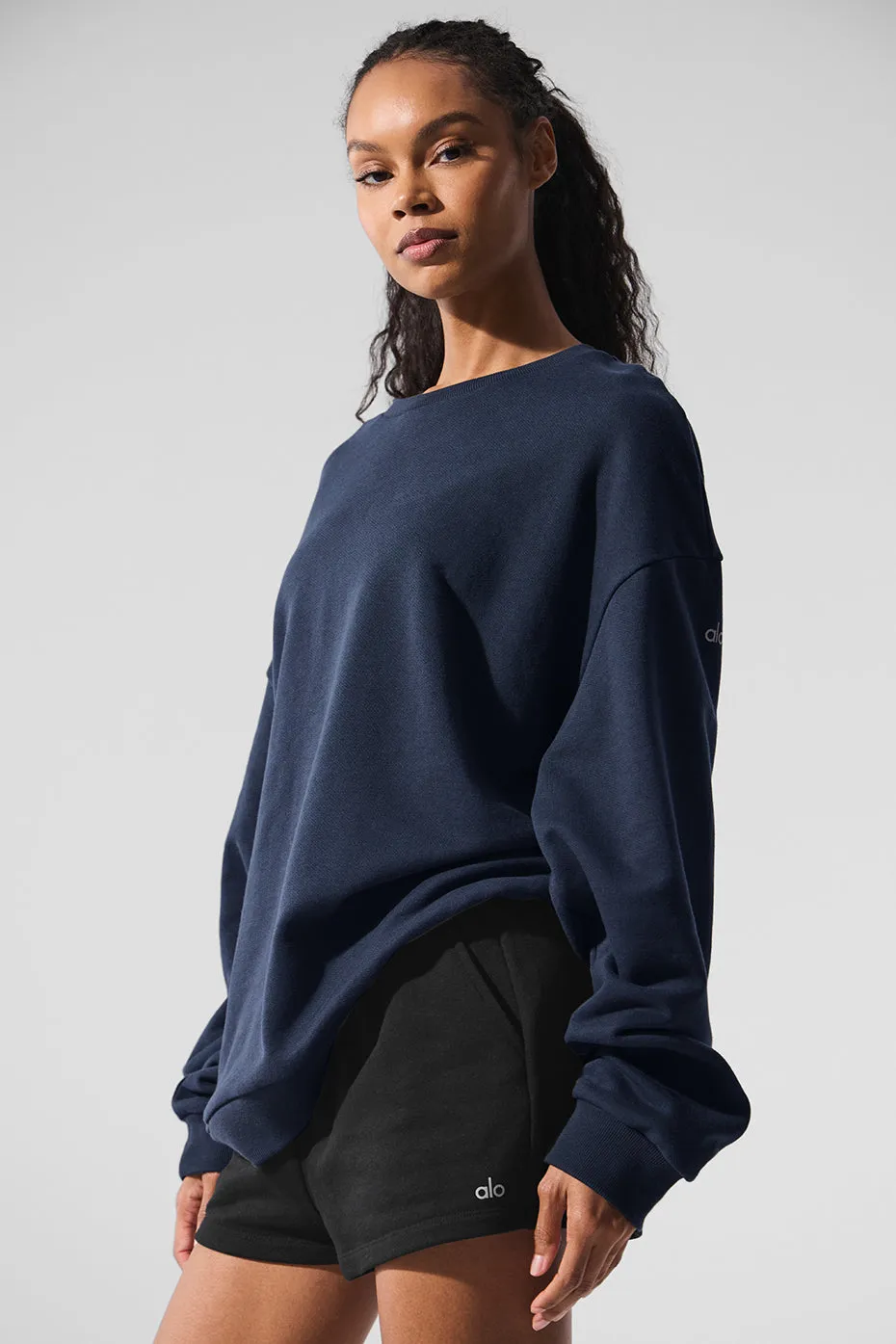 Chill Crew Neck Pullover - Navy sold by Alo Yoga product image thumbnail 3