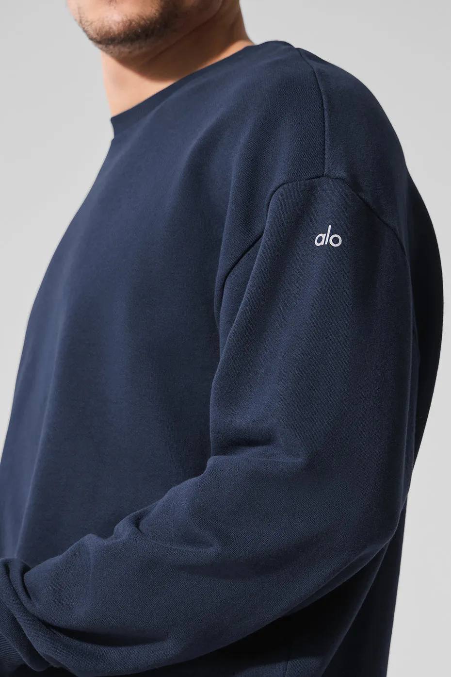 Chill Crew Neck Pullover - Navy sold by Alo Yoga product image thumbnail 3