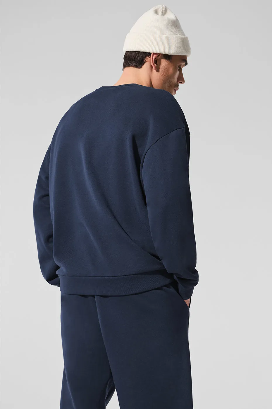 Chill Crew Neck Pullover - Navy sold by Alo Yoga product image thumbnail 2